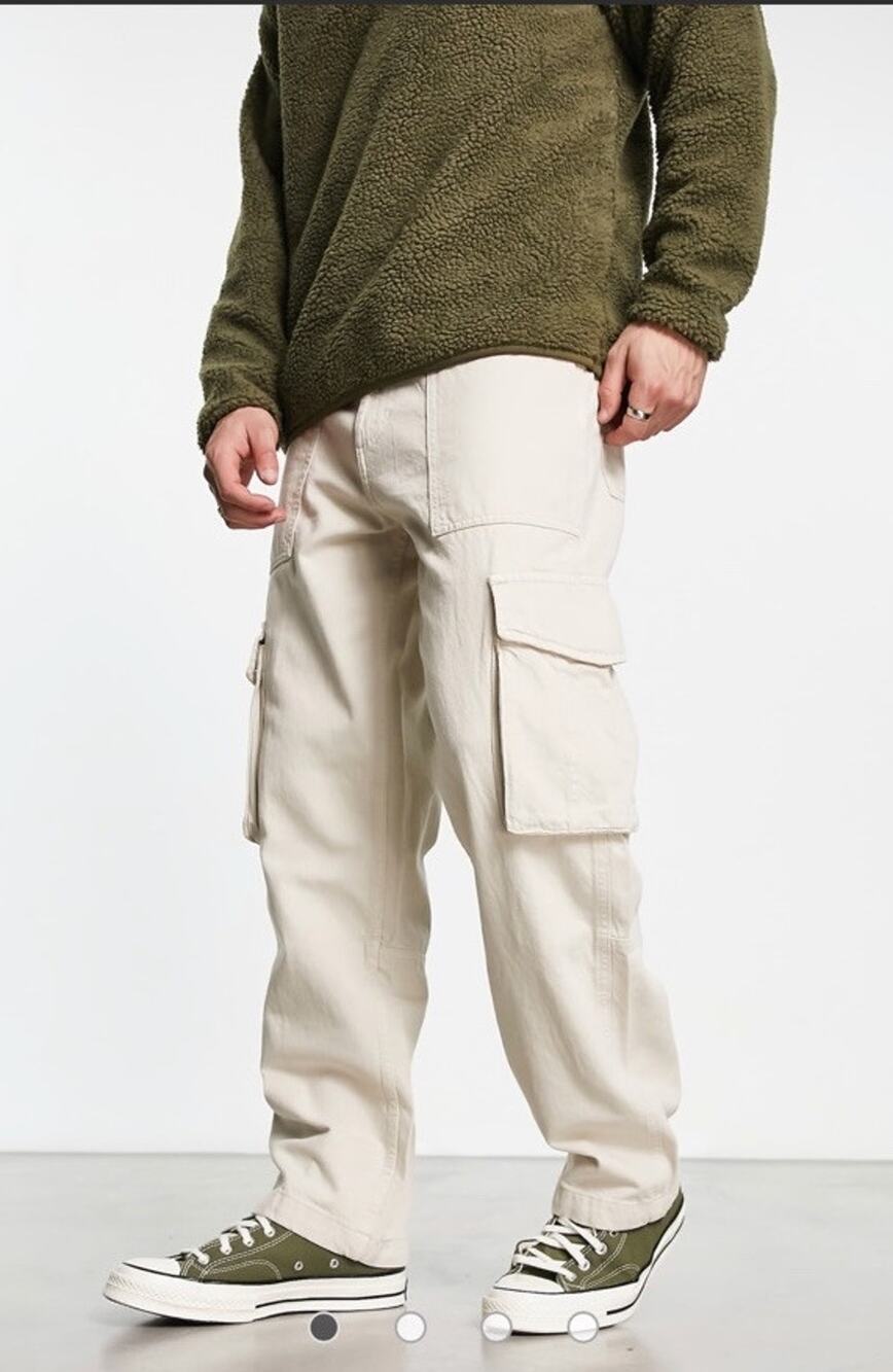 Bershka ASOS Cargo Pants Men’s Sz 38 Wide Leg Baggy Grunge Skater Hip Hop Gorpe
